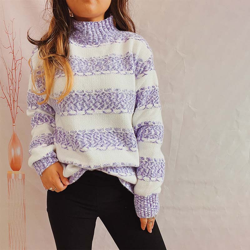 Berg-Feldt | Gestreifter Strickpullover im Modernen Stil