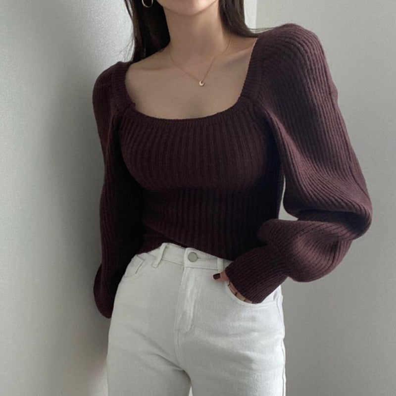 Pull fin pour femmes avec encolure carrée moderne et manches larges Berg-Feldt