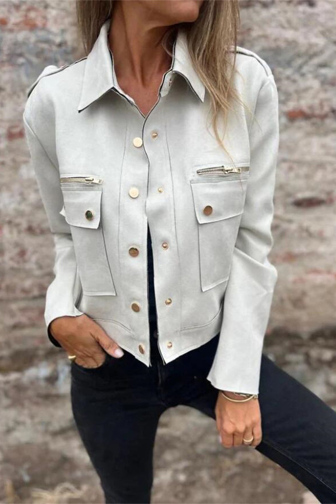 Berg-Feldt | Metallreißverschluss Revers Langarmjacke