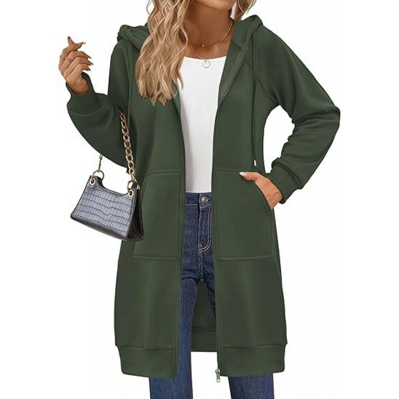 Veste à capuche tendance pour femme avec poches latérales fendues et fermeture éclair Berg-Feldt
