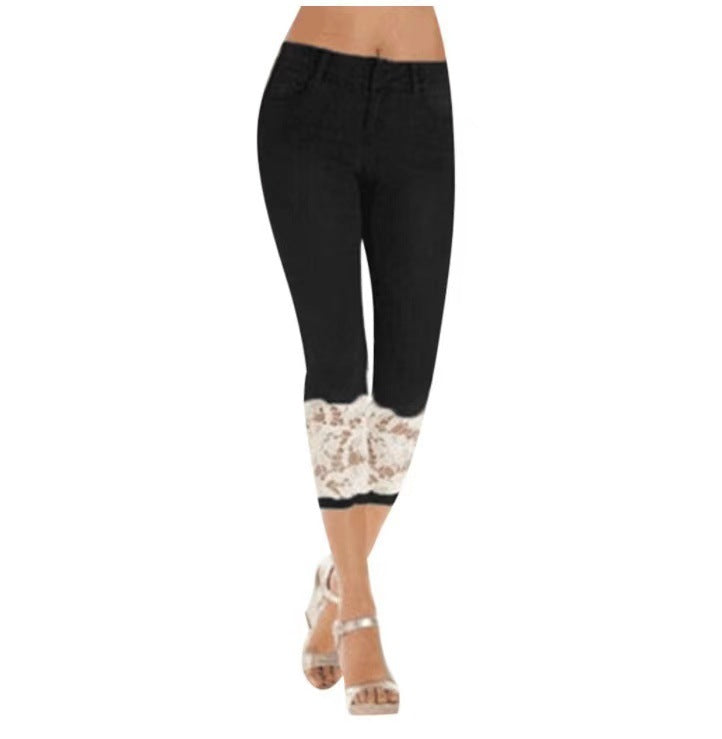 Jeans pour femmes avec dentelle et coupe ajustée Berg-Feldt