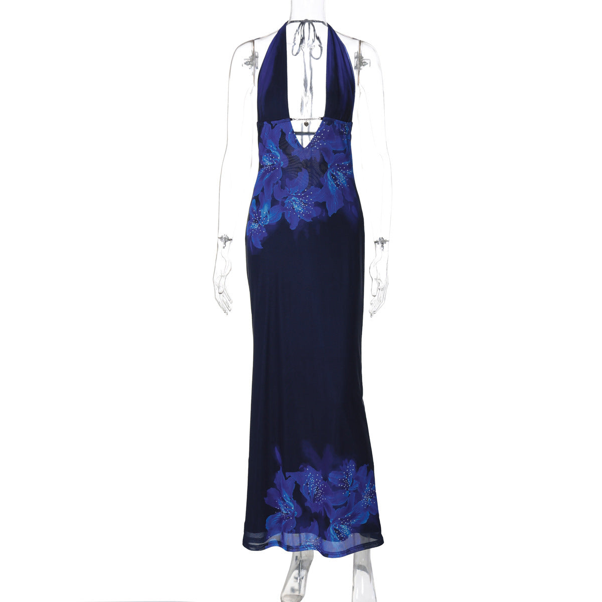 Robe longue en crêpe florale col V berg-feldt