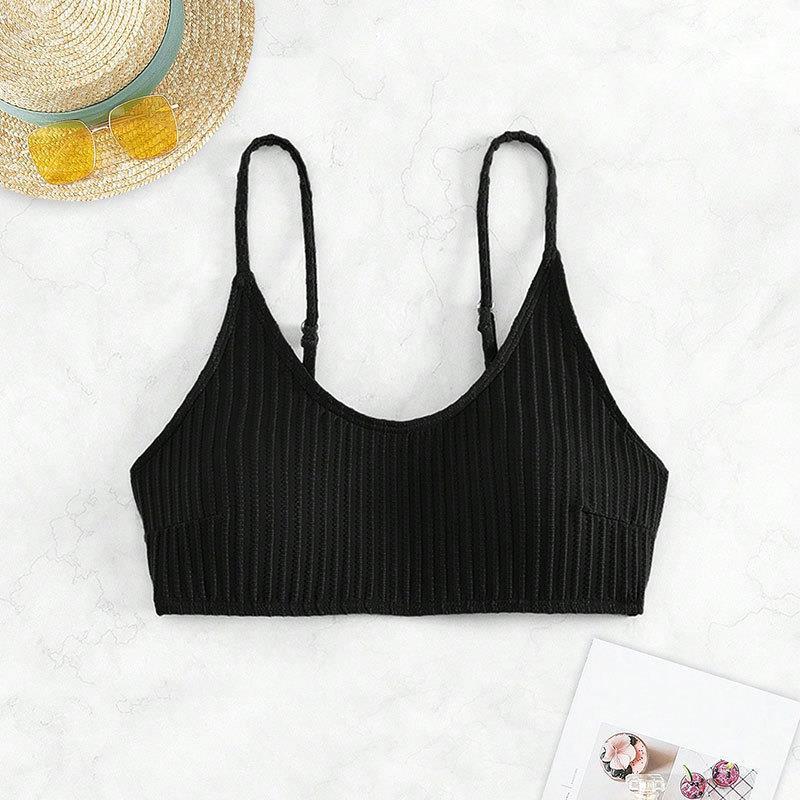 Sport-Bikini-Top für Damen mit schickem Rippendesign und schmalen Trägern von berg-feldt