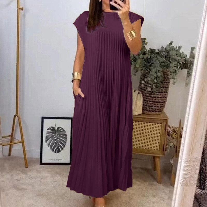 Robe longue élégante pour femme avec fines fronces et poches latérales de berg-feldt
