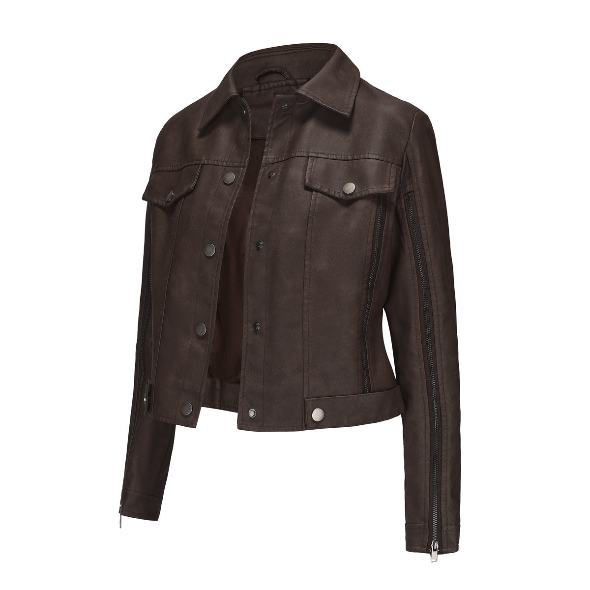 Veste courte femme tendance en similicuir avec détails zippés Berg-Feldt