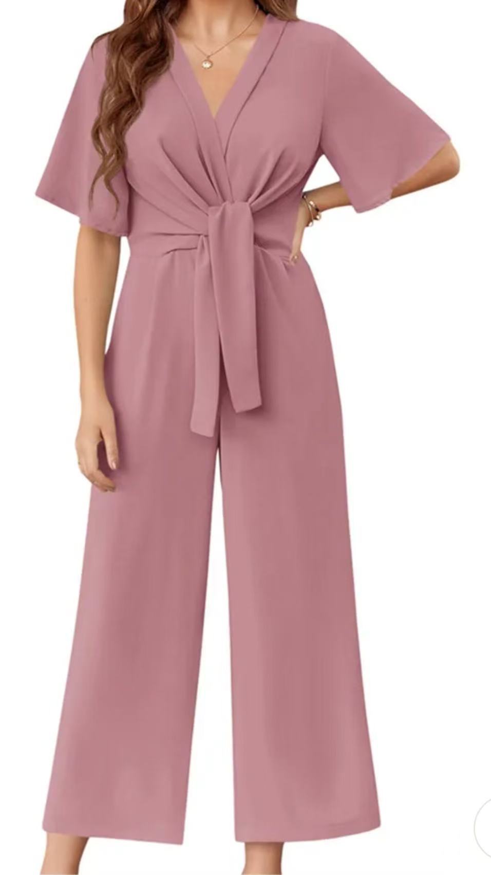 Combinaison élégante à nouer avec jambes larges et ceinture pour femme Berg-Feldt