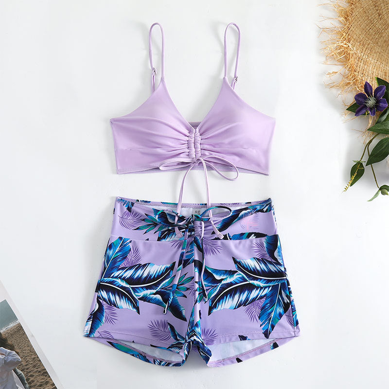 Ensemble bikini froncé avec short de berg-feldt