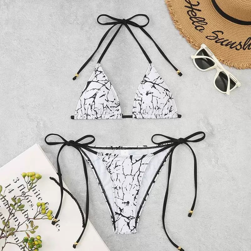 Berg-Feldt Ensemble Bikini pour Femme avec Imprimé Floral, Haut Triangle (1750838622)