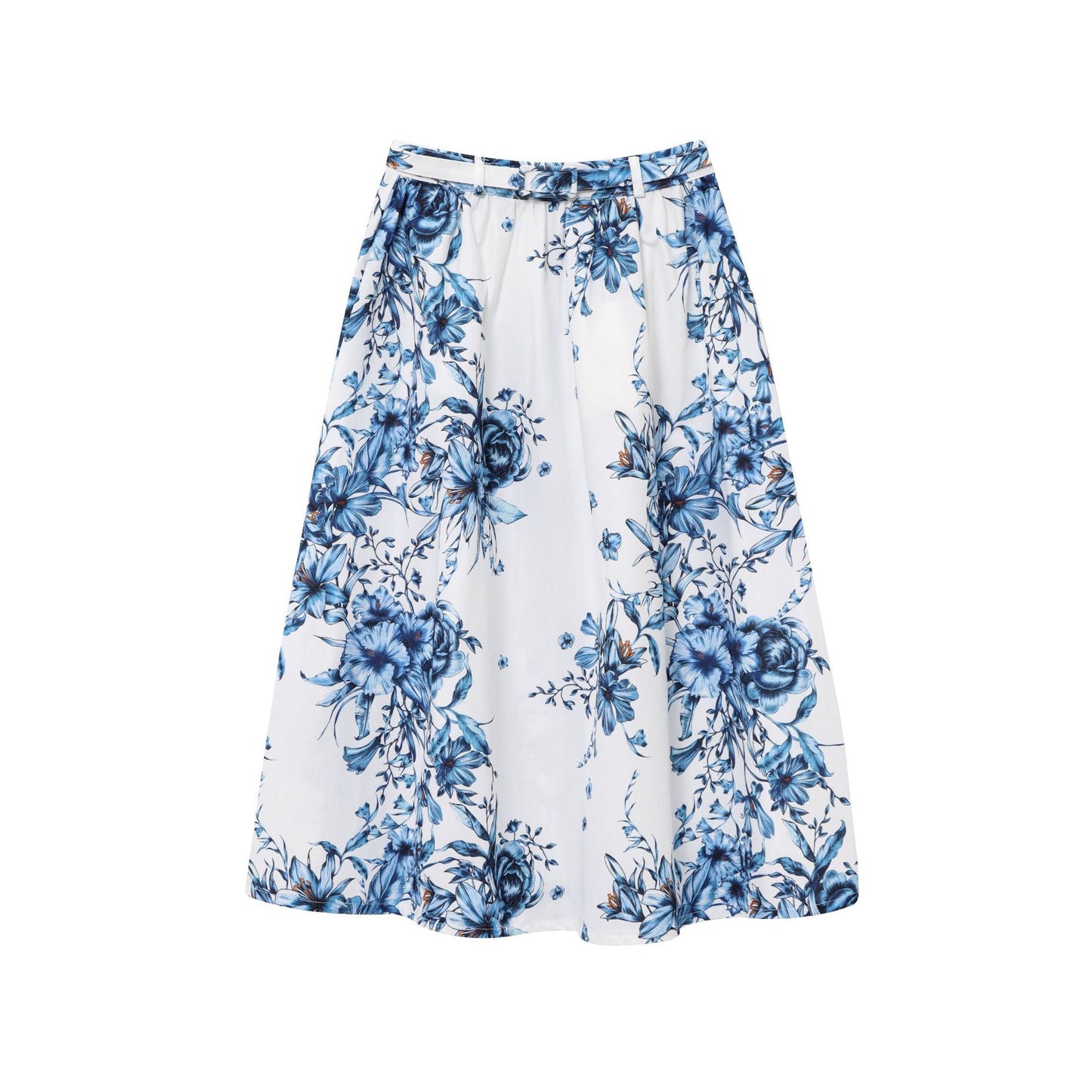 Berg-Feldt Jupe midi évasée à motif floral pour femme