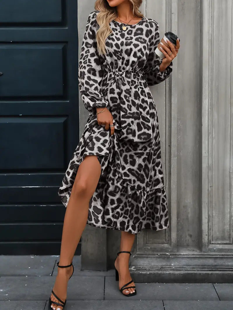 Robe longue femme à imprimé animal et coupe fluide Berg-Feldt