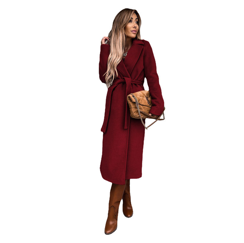 Manteau long élégant pour femme avec ceinture et poches ouvertes Berg-Feldt
