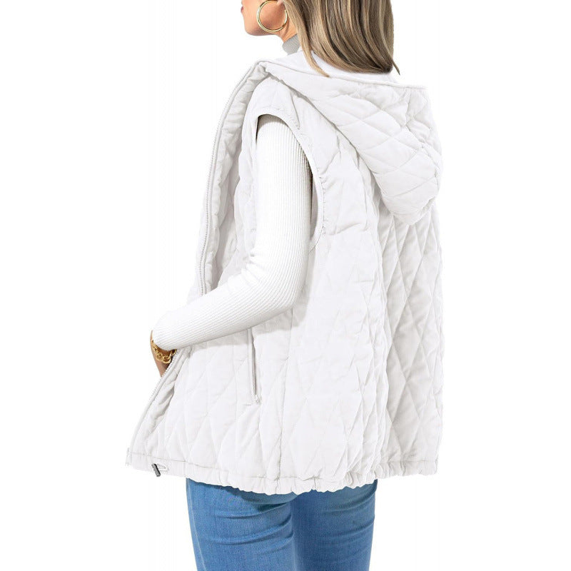 Women's quilted vest with hood and side zip pockets Berg-Feldt