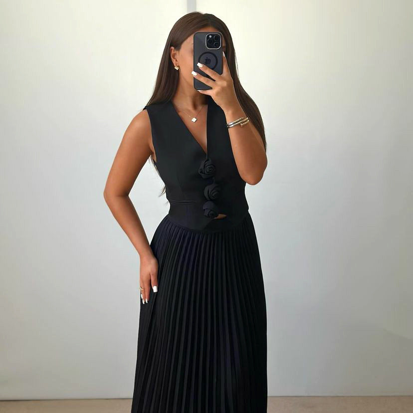Robe plissée élégante et tendance avec détails floraux de berg-feldt pour femme