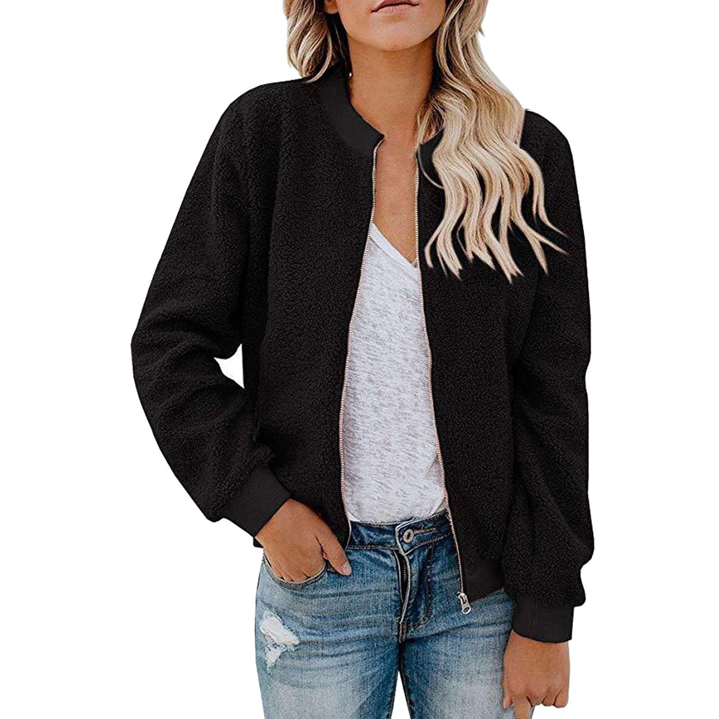 Veste bomber en polaire pour femme avec col montant Berg-Feldt