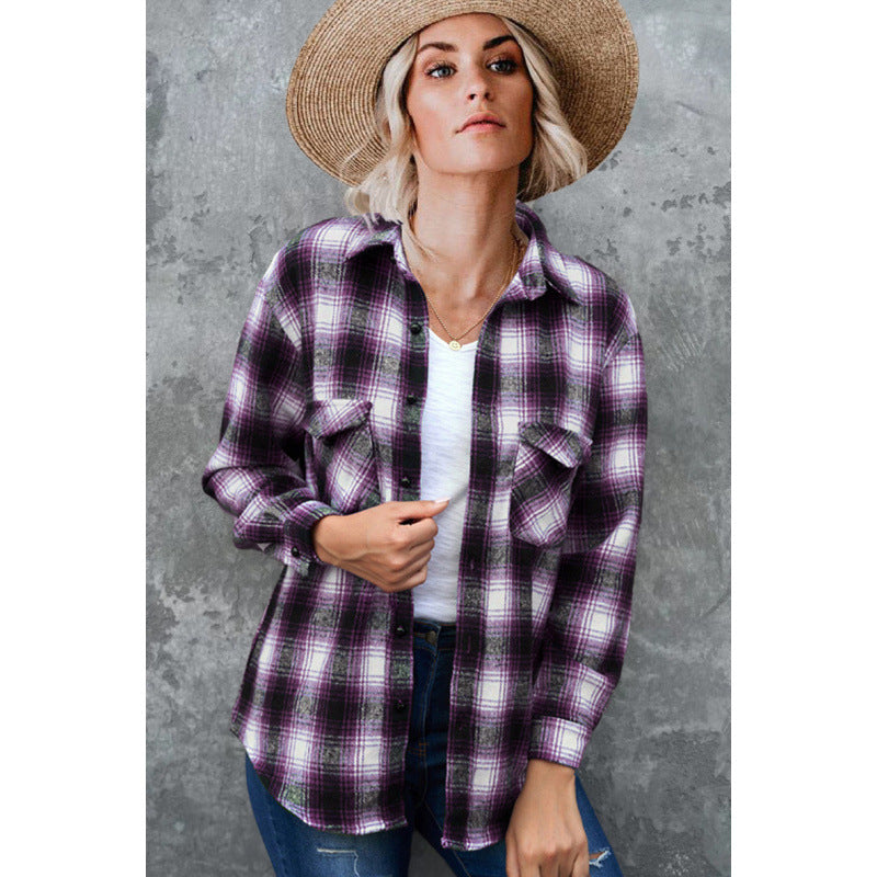 Chemise à carreaux en flanelle Berg-Feldt pour femme