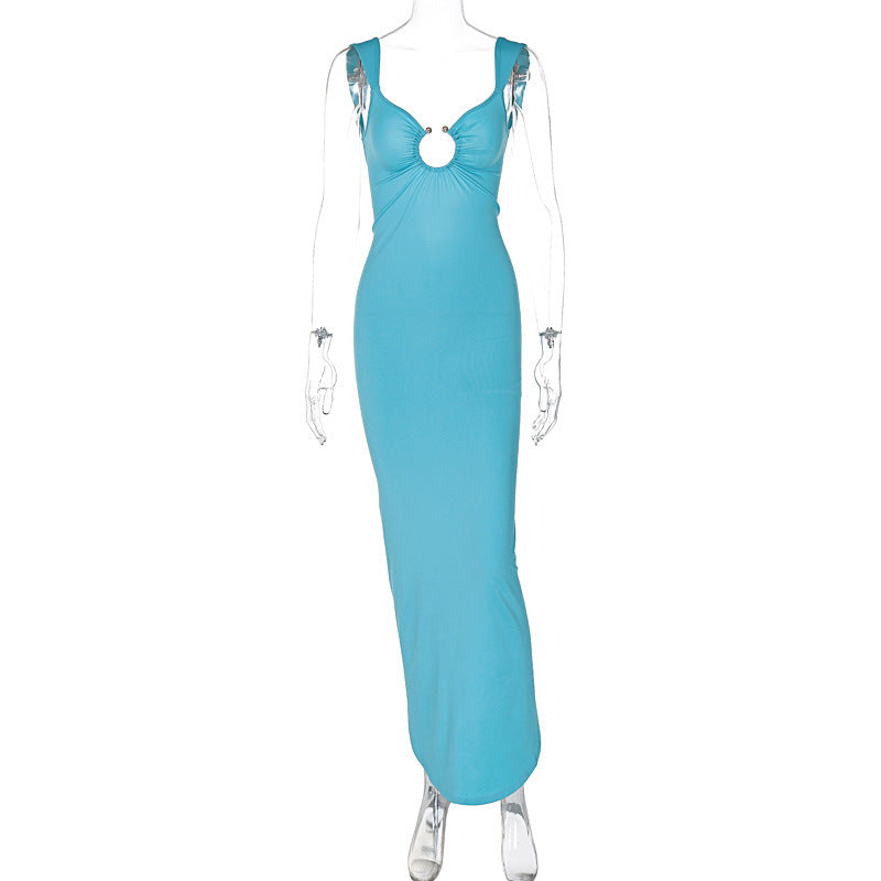 Elegantes Maxikleid für Damen mit offenem Rücken und Ausschnittdetail von berg-feldt