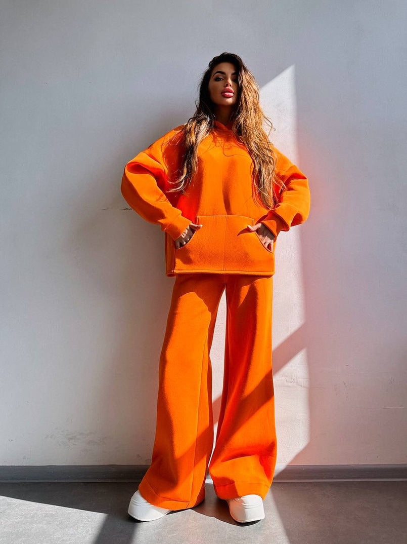 Ensemble sweat à capuche oversize et pantalon large décontracté Berg-Feldt pour femmes