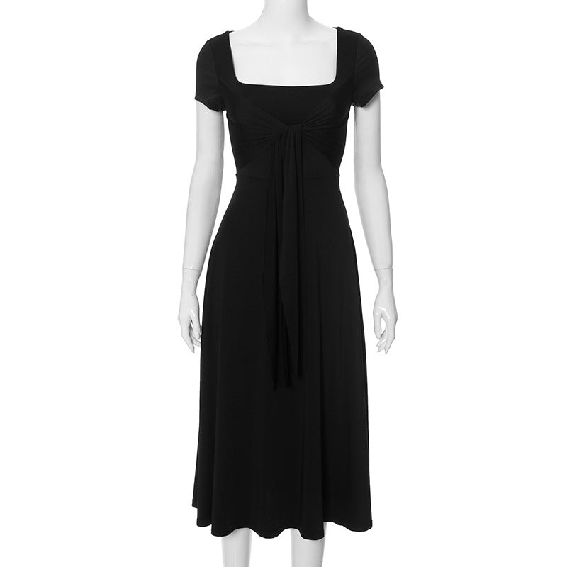 Robe midi cache-cœur à encolure carrée élégante pour femme par berg-feldt