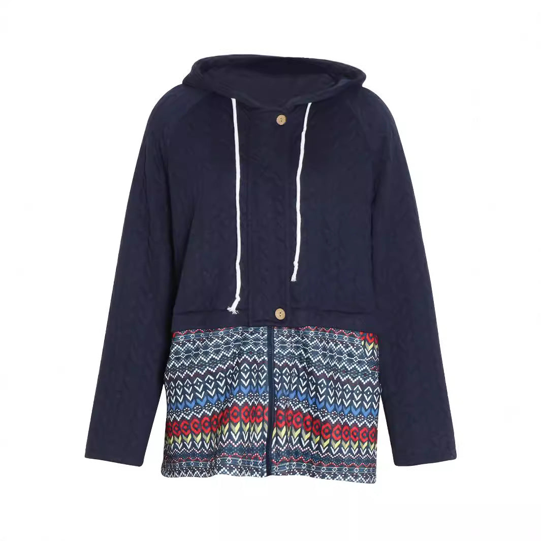 Doudoune pour femme avec capuche et détails à motifs colorés par berg-feldt