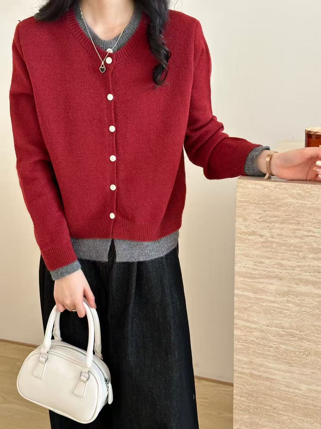 Gilet en maille pour femme avec col rond et bouton Berg-Feldt
