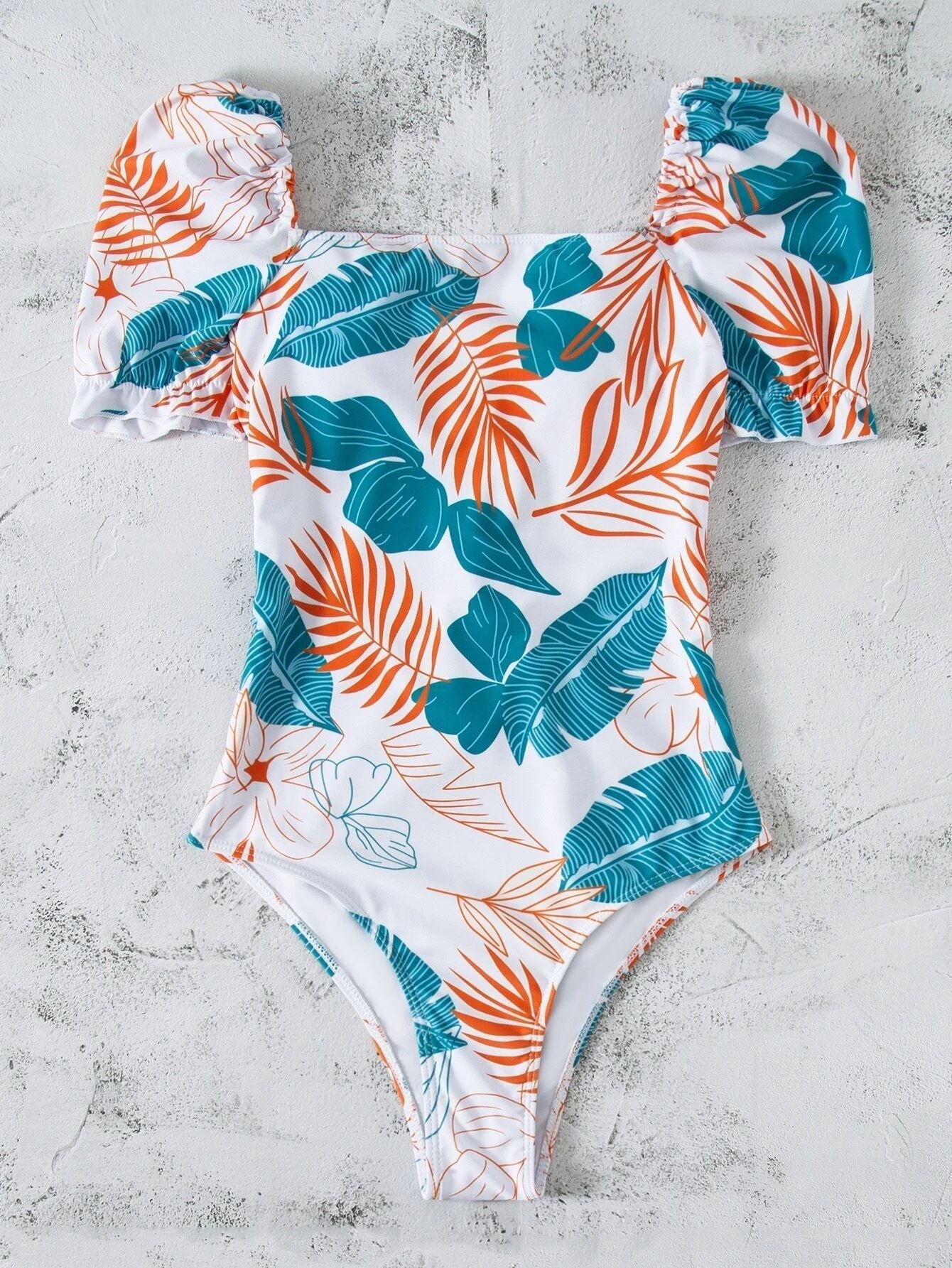 Maillot de bain femme Berg-Feldt à manches bouffantes et imprimé floral