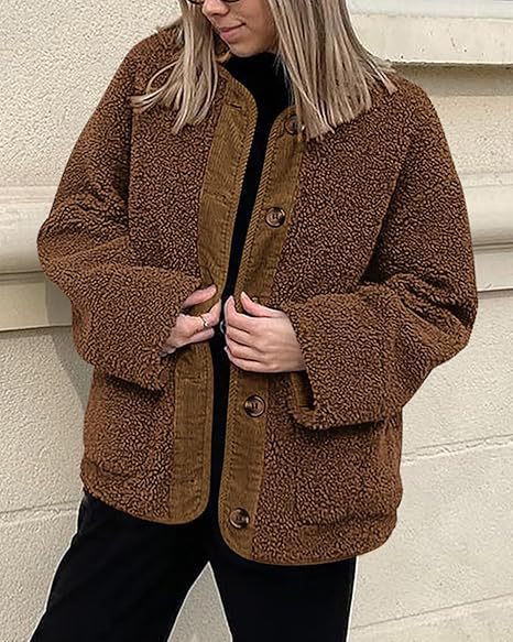 Damen-Teddyjacke douillette avec col assorti Berg-Feldt