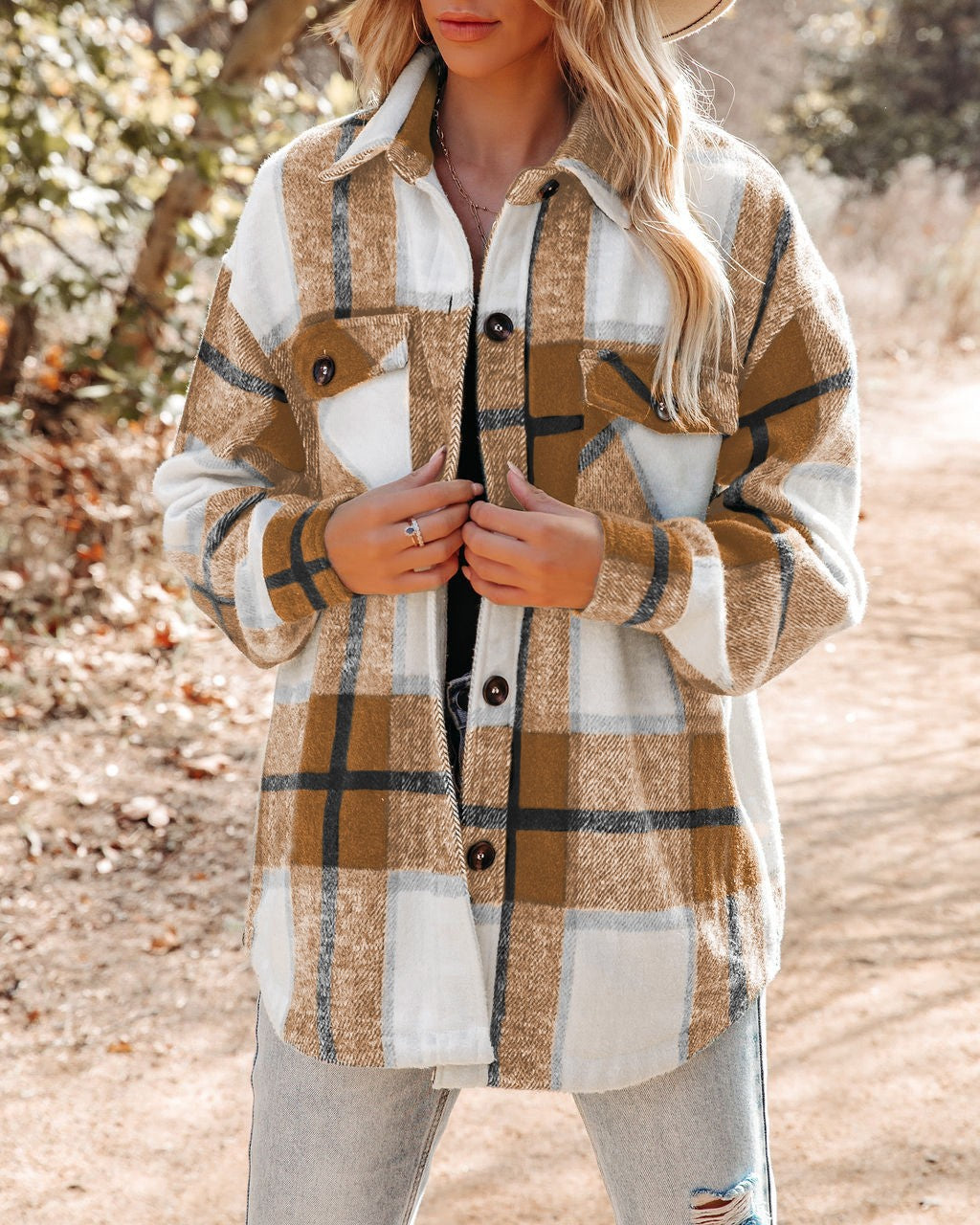 Veste à carreaux en flanelle pour femme avec poches poitrine Berg-Feldt