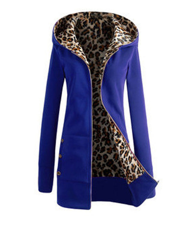 Veste à capuche pour femme doublée léopard Berg-Feldt