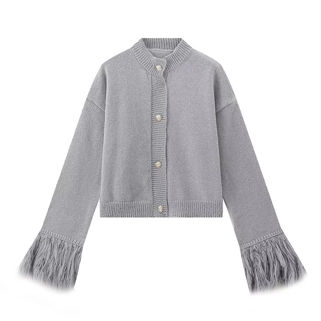 Cardigan décontracté pour femme, avec franges décoratives et boutons de qualité supérieure Berg-Feldt