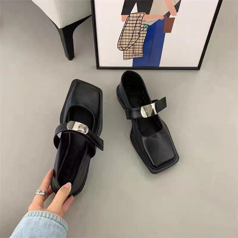 Ballerines Berg-Feldt pour femme à bout carré avec accent métallique