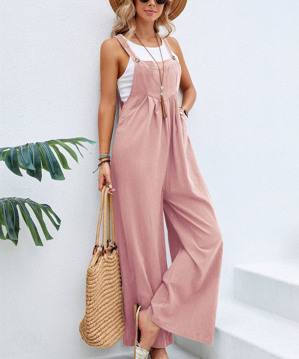Lockerer Damen-Jumpsuit mit weiten Beinen und verstellbaren Trägern von berg-feldt