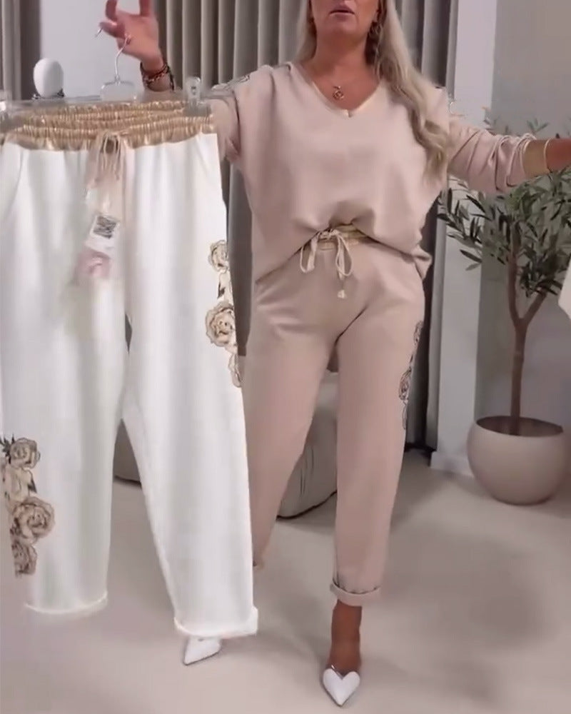 Vêtements de sport pour femme avec imprimé floral et taille élastique par berg-feldt