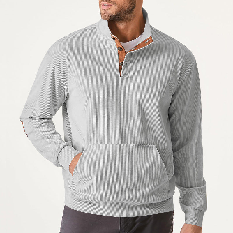 Herren hochfunktioneller Sweatpullover mit Stehkragen und praktischer Kängurutasche Berg-Feldt