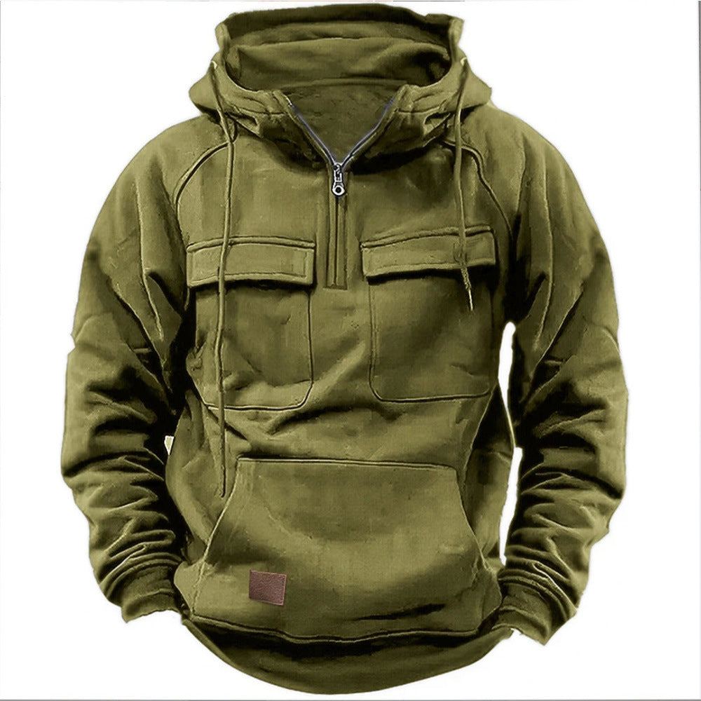 Herren-Fleece-Hoodie mit Reißverschluss und großen Taschen Berg-Feldt