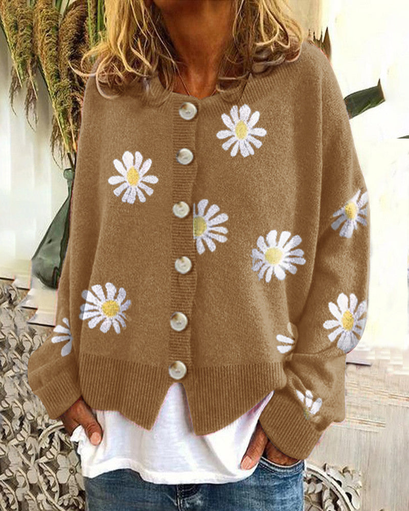Pull en coton coloré à motifs floraux Berg-Feldt pour femme