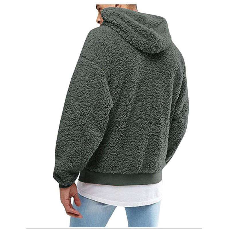 Sweat à capuche polaire douillet pour homme, col montant Berg-Feldt