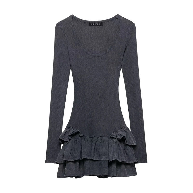 Robe froncée à manches longues Berg-Feldt pour femme