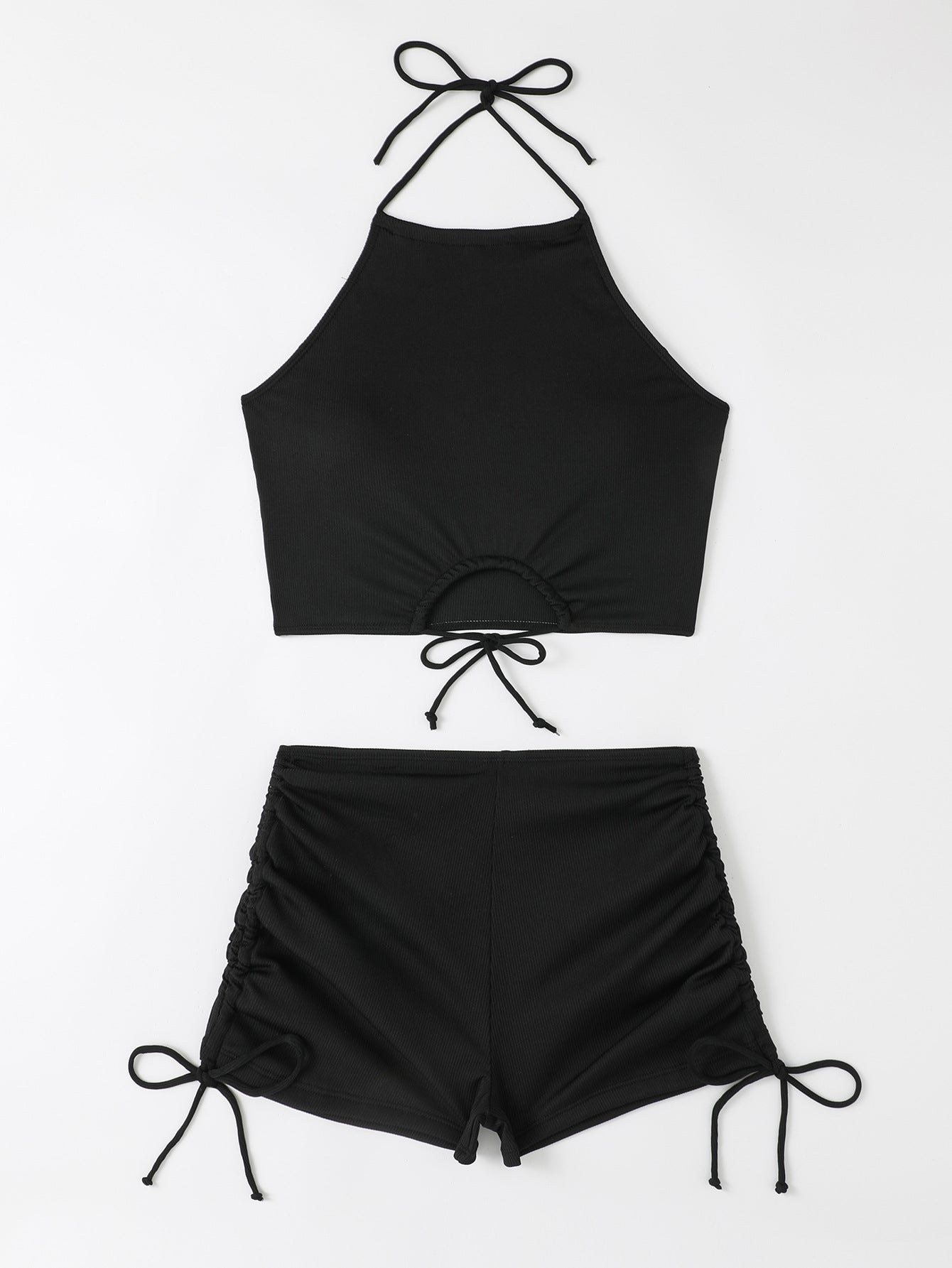 Ensemble Femme Berg-Feldt : Crop top à col montant et short de bain à volants