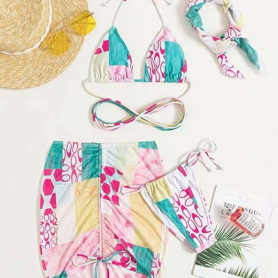 Berg-Feldt Bikini pour Femme avec Liens Sophistiqués et Jupe Portefeuille