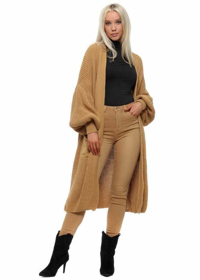 Gilet long femme en grosse maille avec poches pratiques Berg-Feldt