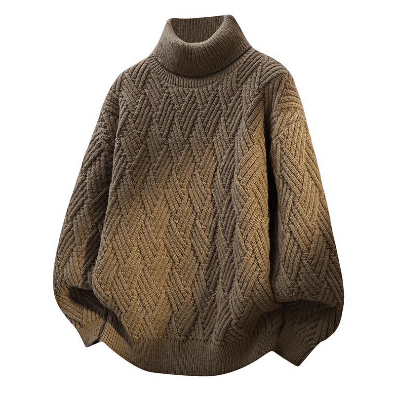 Damen Oversized Rollkragenpullover mit strukturiertem Zopfmuster Berg-Feldt