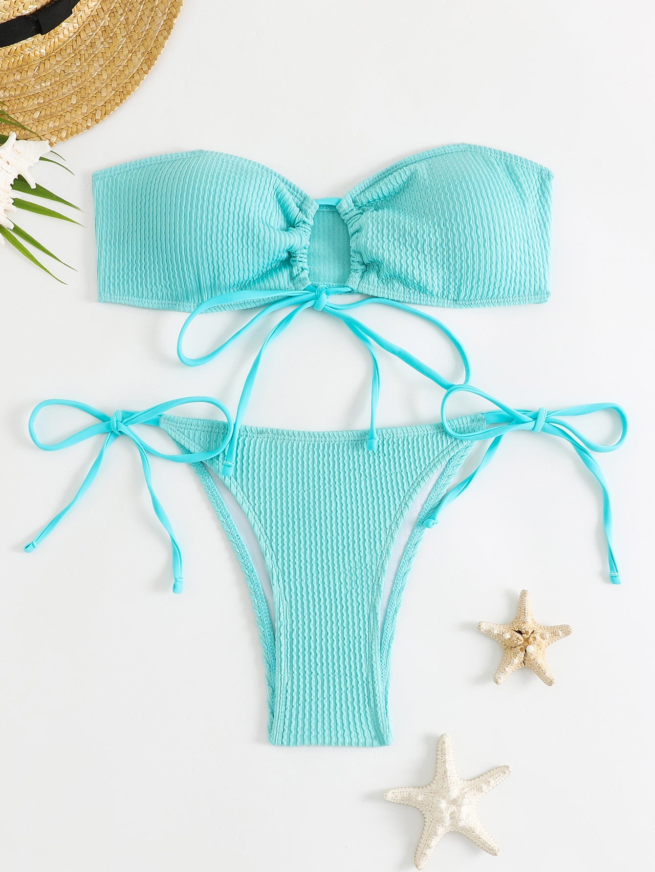 Ensemble bikini côtelé sans bretelles Berg-Feldt pour femme