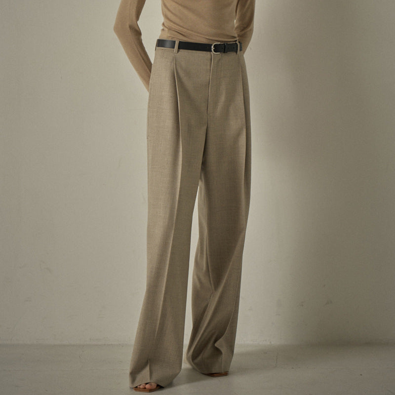 Elegante Damenhose mit weitem Schnitt, Bundfalten und hoher Taille von berg-feldt