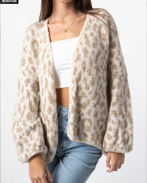 Gilet décontracté en tricot imprimé léopard pour femme Berg-Feldt