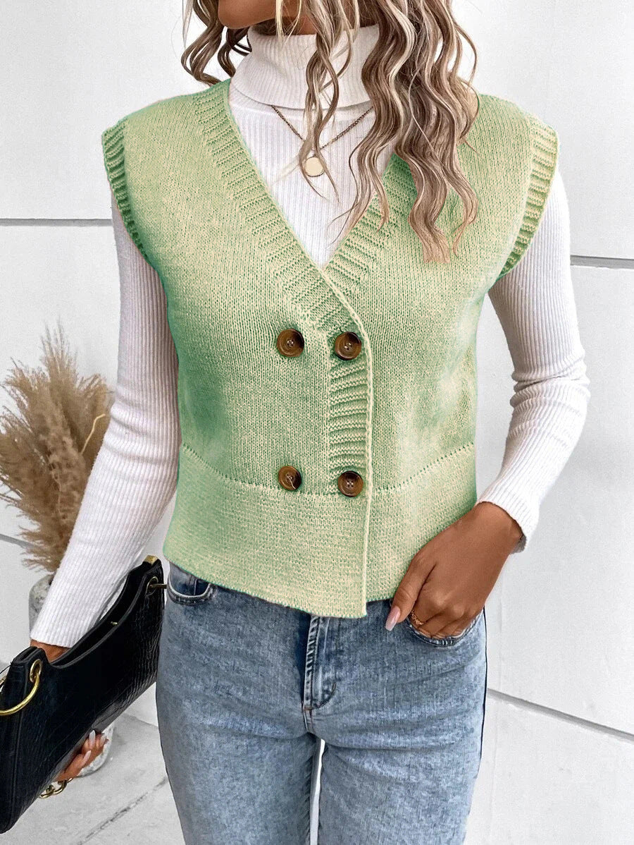 Cardigan en maille double boutonnage avec col en V élégant Berg-Feldt