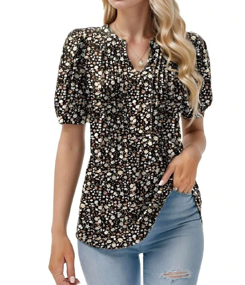 Robe-chemise à volants et imprimé floral de berg-feldt