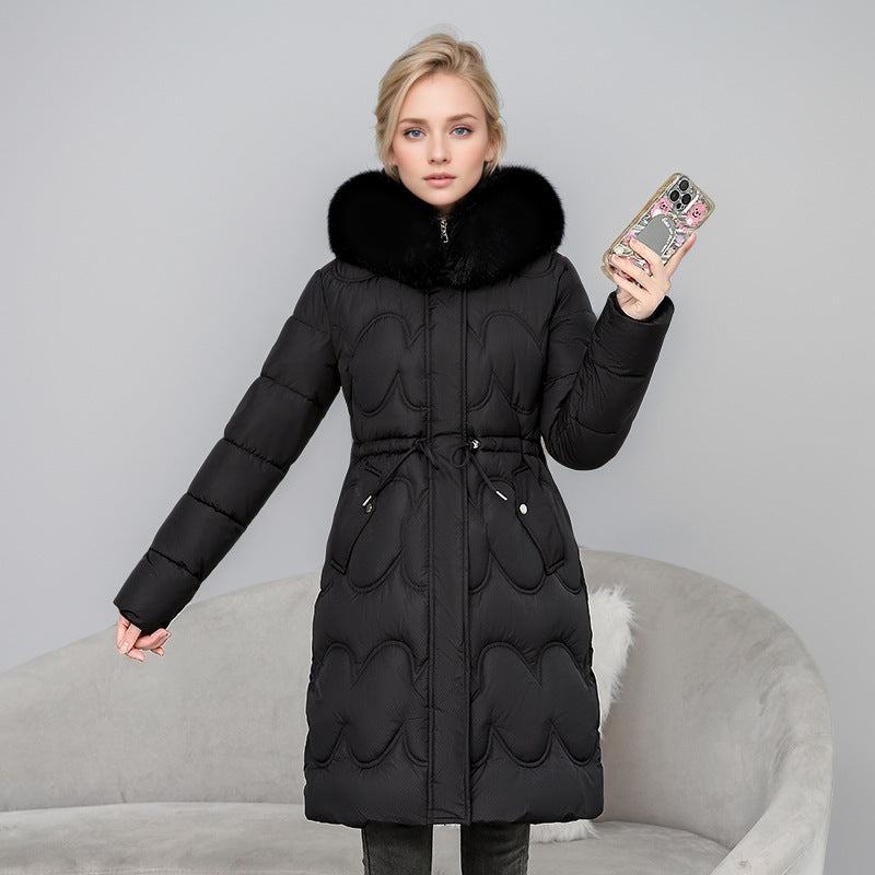 Manteau doudoune femme tendance avec col en fausse fourrure amovible et cordon de serrage à la taille Berg-Feldt