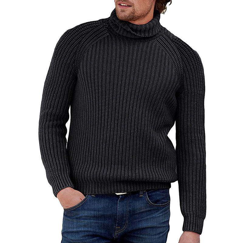 Pull-over homme en grosse maille à col montant Berg-Feldt