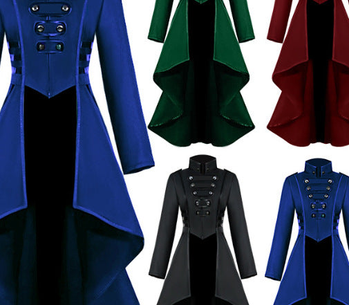 Manteau asymétrique à col montant pour femme avec détails boutonnés Berg-Feldt