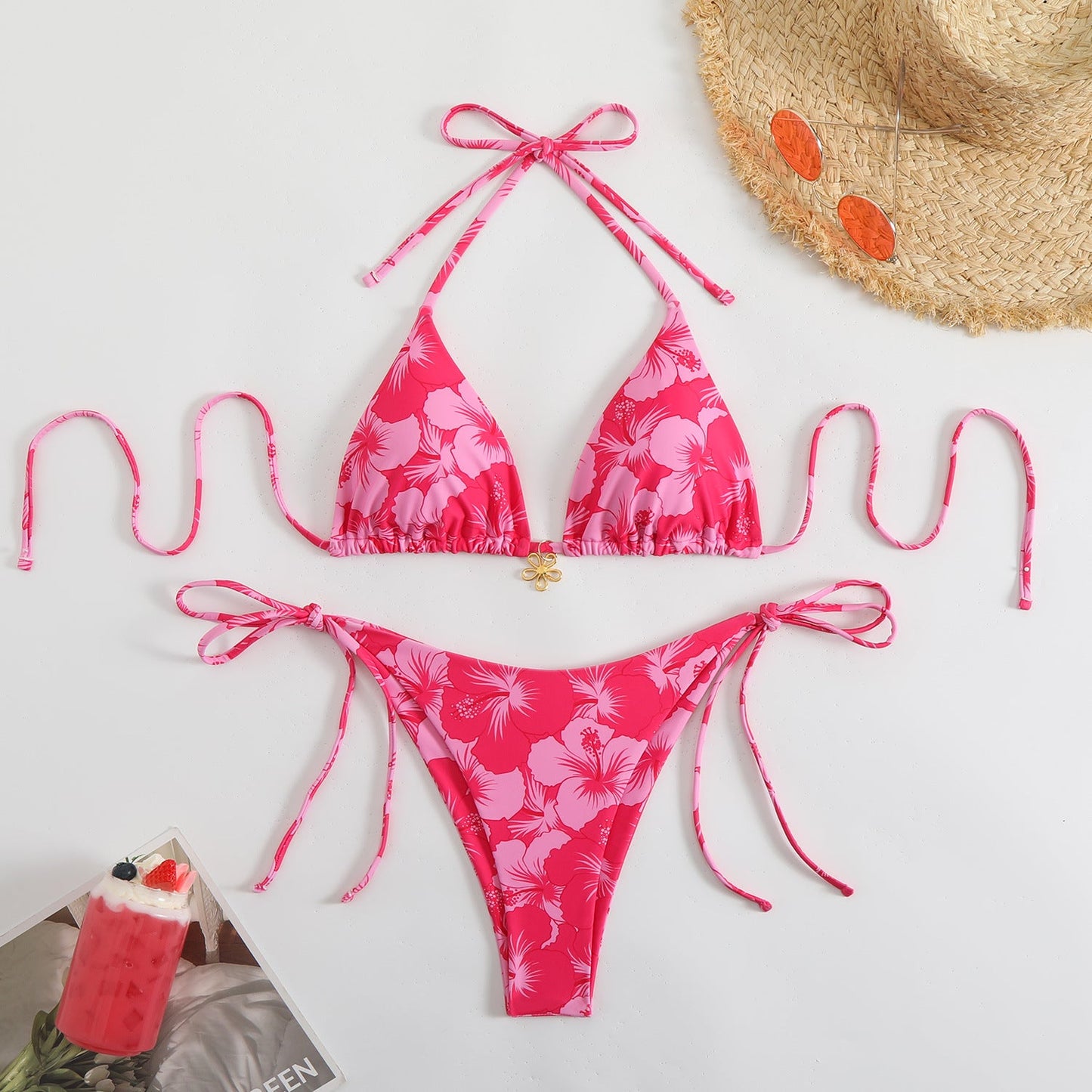 Haut de bikini triangle fleuri Berg-Feldt pour femme (1750839272)